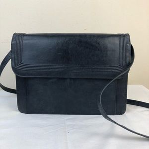 Vintage Jay Herbert navy  blue leather bag